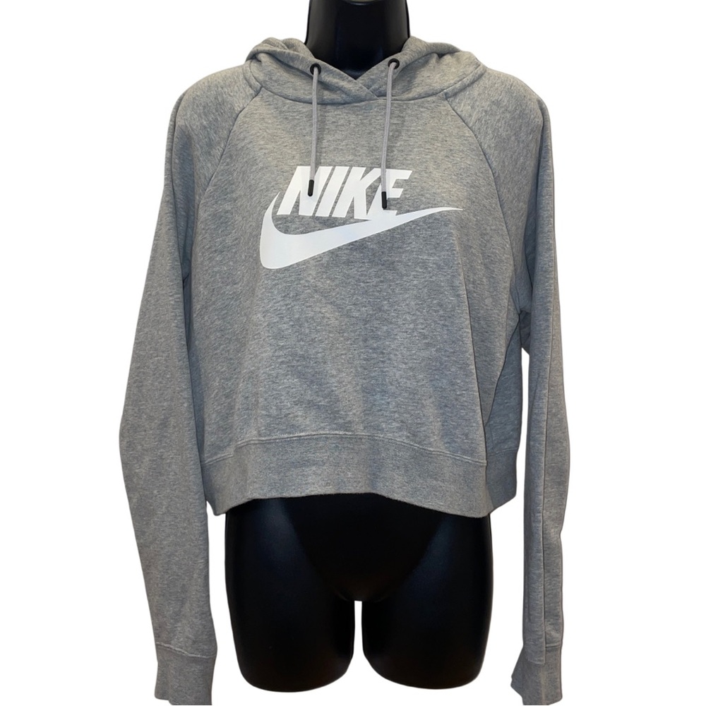 Nike gray cropped hoodie - size L